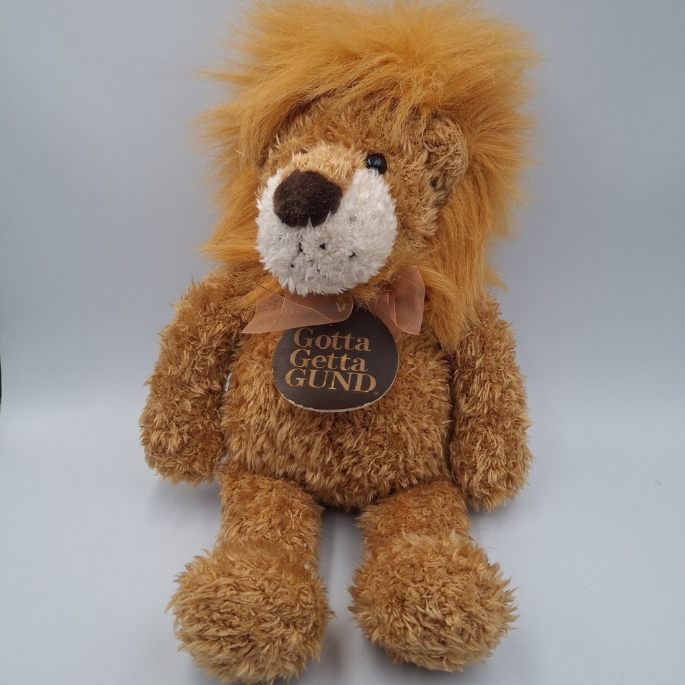 Gund Pounce Delion Lion Plush Animal #5039 With Bow 16" Tall Gotta Get Gund